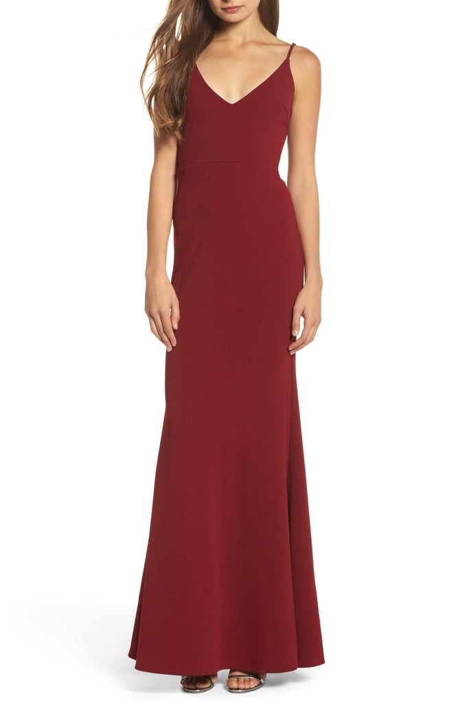Lulus V-Neck Trumpet Gown