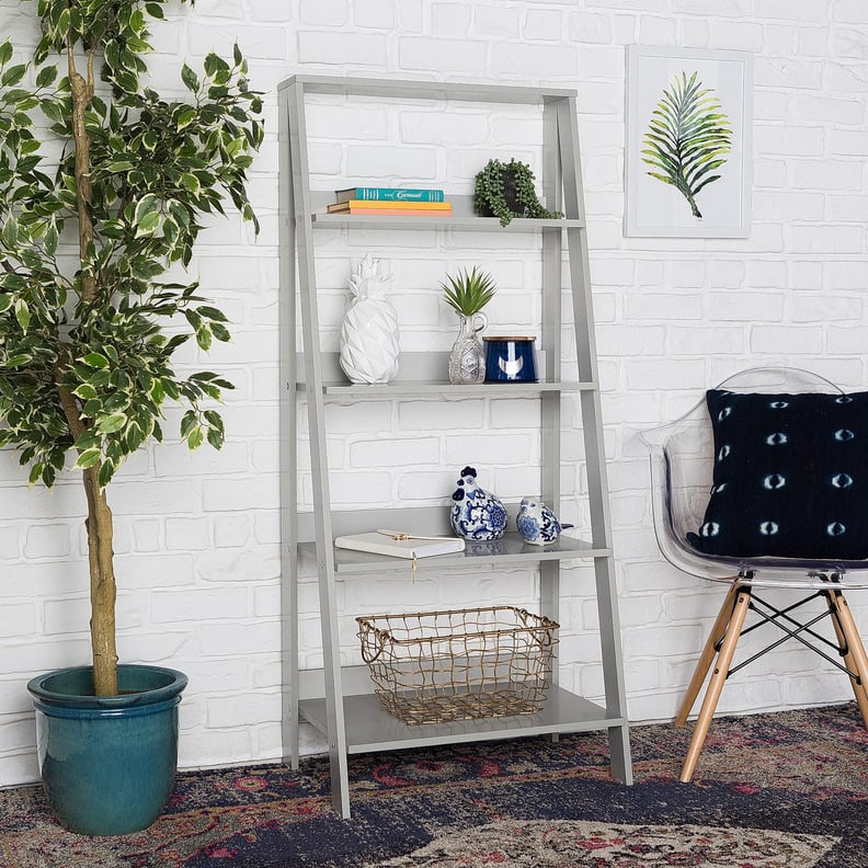 Gray Ladder Bookshelf