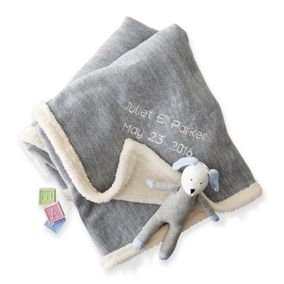 Sherpa Blanket Monogrammed Baby Blankets POPSUGAR Family Photo 2
