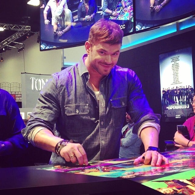 Far from a newbie at Comic-Con, Kellan Lutz looked right at home while signing The Expendables 3 posters. 
Source: Instagram user kellanlutz