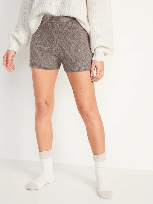 Old Navy High-Waisted Diamond Stitch Cable-Knit Shorts — 2-Inch Inseam