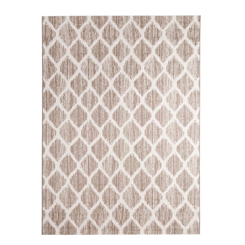 Geometric Gray and Cream Rug