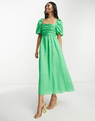 ASOS Puff Sleeve Maxi Dress