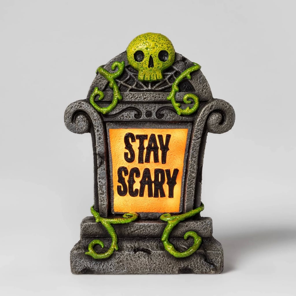 Lit Stay Scary Halloween Tombstone