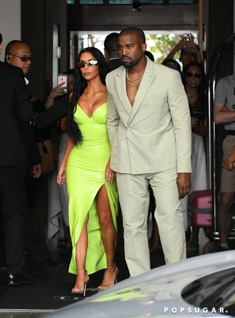 Kim Kardashian Green Dress at 2 Chainz's Wedding