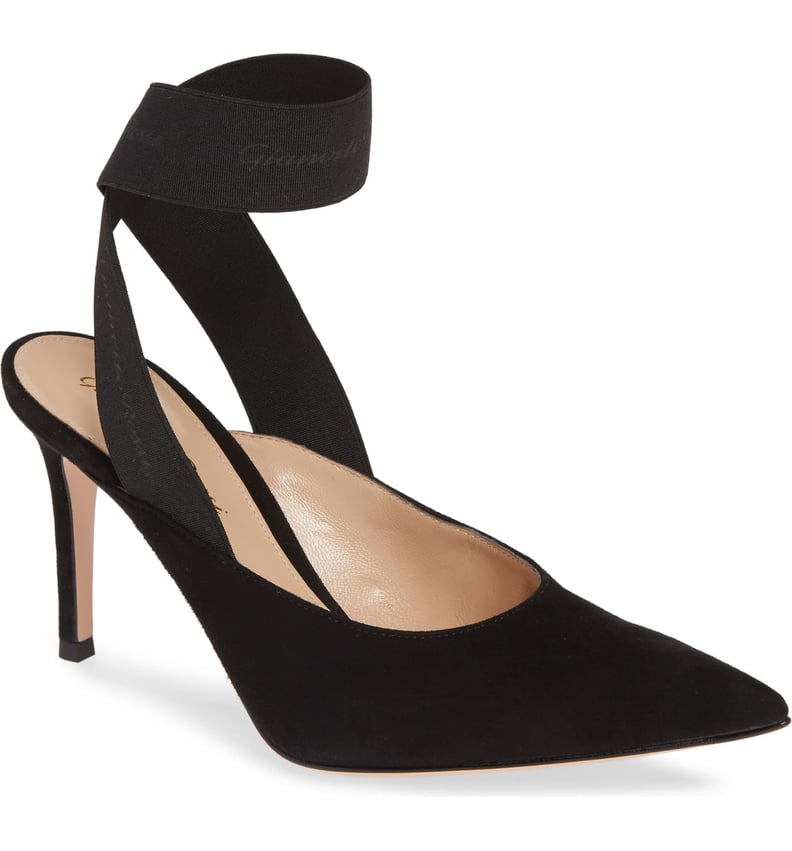 Gianvito Rossi Ankle-Wrap Pointy-Toe Pumps