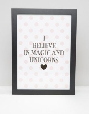 Miss Etoile I Believe in Magic & Unicorns Framed Picture
