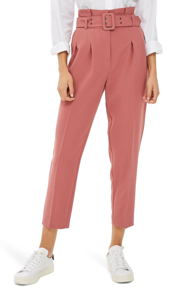 Topshop Ayla Belted Eyelet Trousers