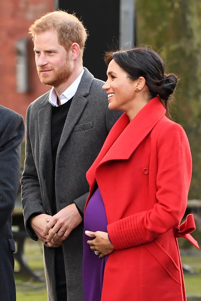 Meghan Markle Touching Baby Bump Pictures