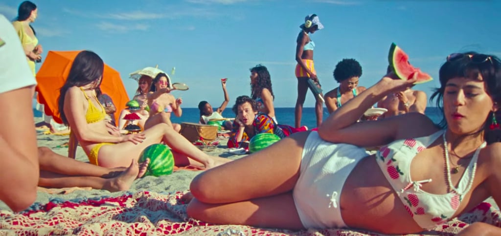 Retro Swimsuit Moments in "Watermelon Sugar"