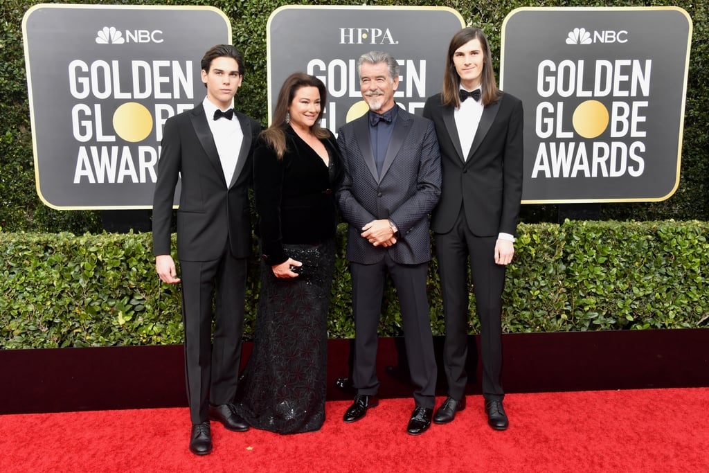 Paris and Dylan Brosnan at the Golden Globes 2020