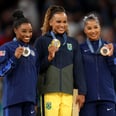 Rebeca Andrade Reacts to the First All-Black Podium in Olympic Gymnastics History