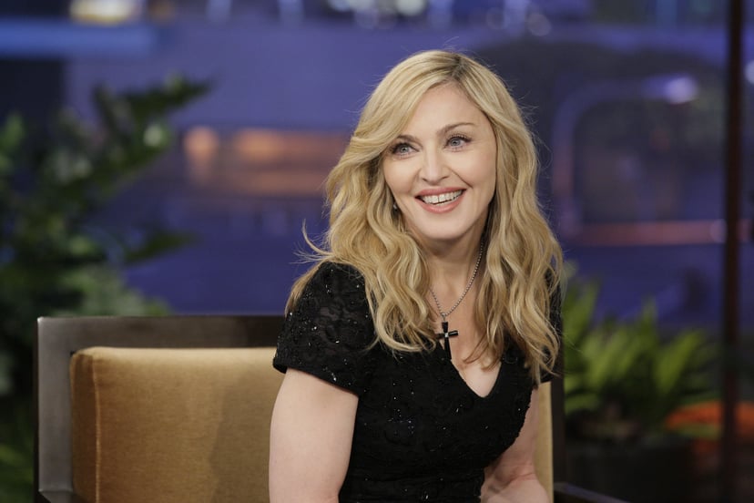 THE TONIGHT SHOW WITH JAY LENO -- Episode 4192 -- Pictured: Singer Madonna during an interview on January 30, 2012  (Photo by Paul Drinkwater/NBCU Photo Bank/NBCUniversal via Getty Images via Getty Images)