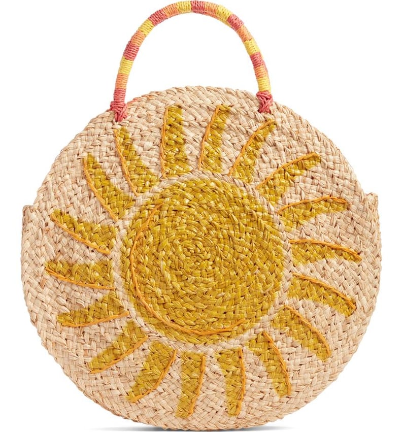 Nordstrom Shine Raffia Circular Tote