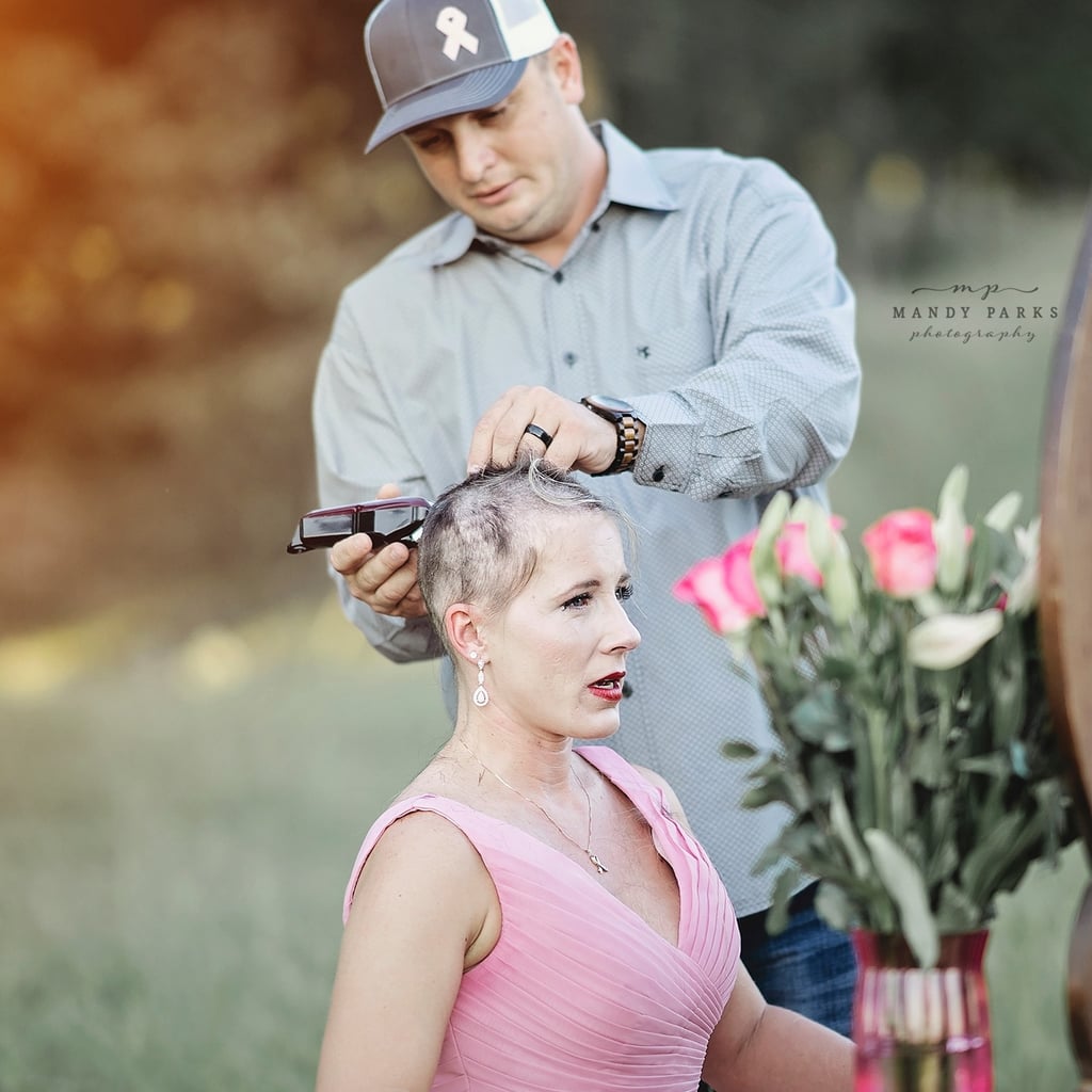 Husband Shaves Wife's Hair in Breast Cancer Photoshoot