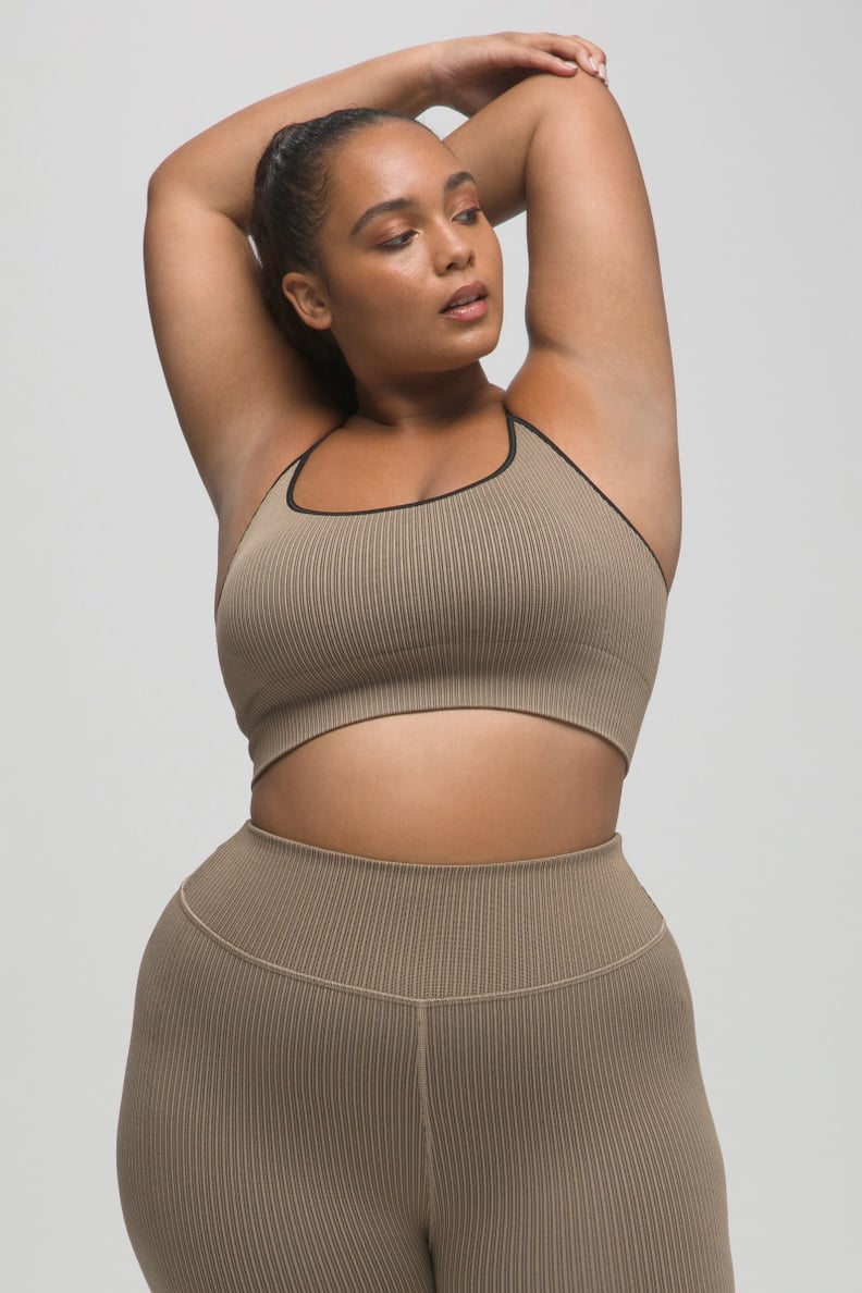A Neutral Set: Good American Seamless Ribbed Bra and Seamless Core Power Legging