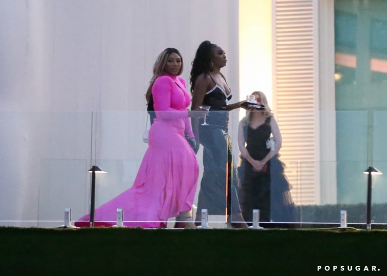 Serena and Venus Williams at the Beckham-Peltz Wedding