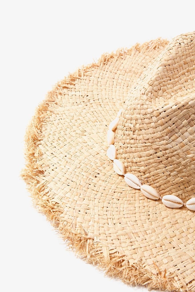 Forever 21 Faux Puka Shell Straw Fedora