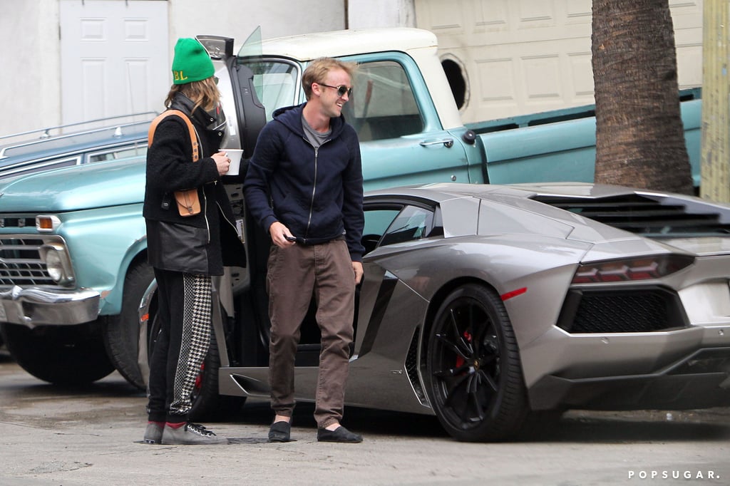 Tom Felton Driving a Lamborghini Aventador