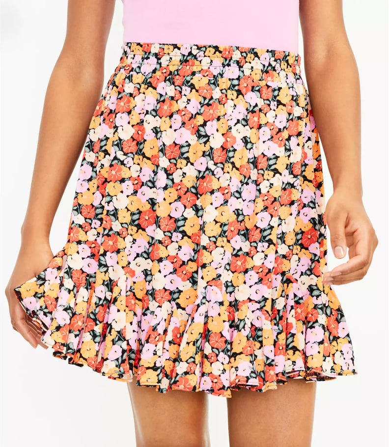 Loft Floral Flounce Skirt