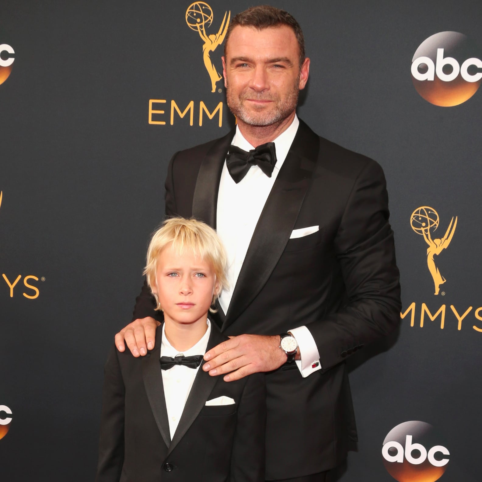 Liev Schreiber and Son at 2016 Emmys PS Celebrity
