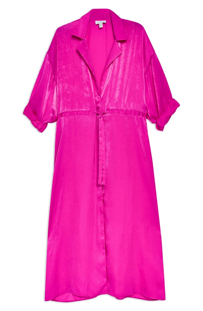 Topshop Satin Midi Shirtdress