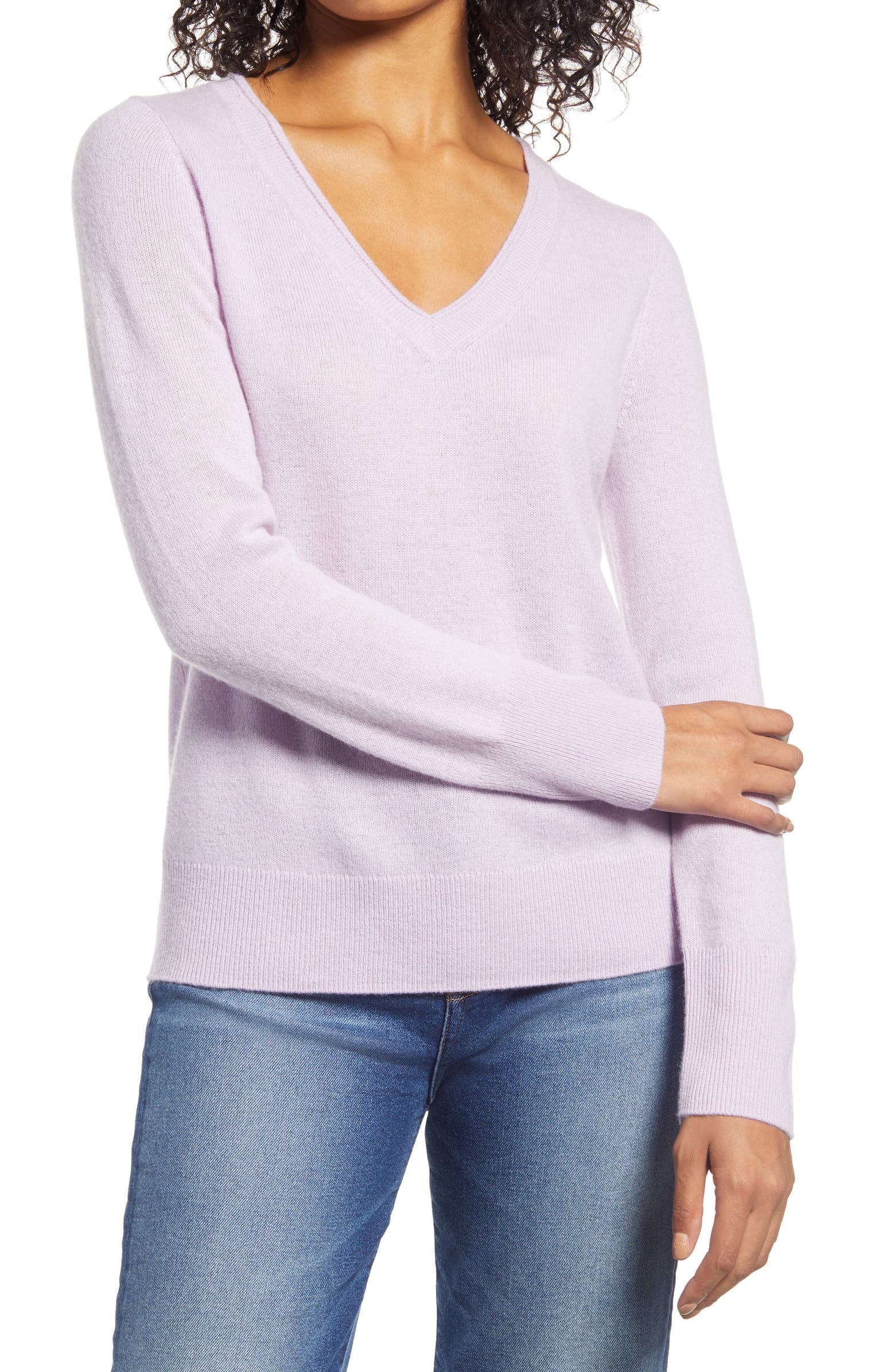 halogen v neck cashmere sweater