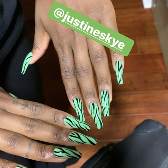 Justine Skye's Zebra-Print Nail Art