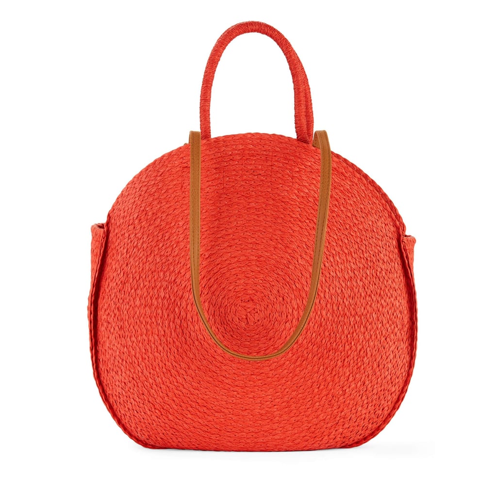 Time & Tru Straw Circle Tote