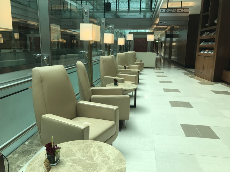 The lounges offer secluded seating and an escape from the crowds at the airport.