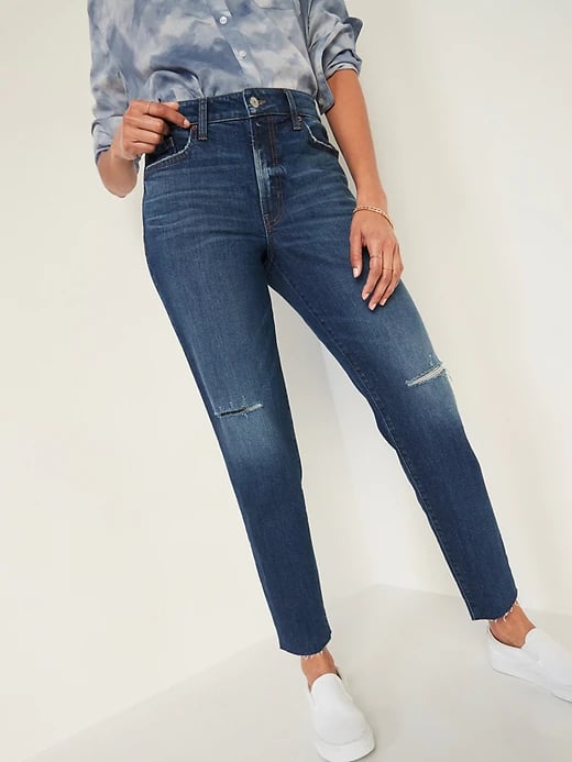 Old Navy High-Waisted O.G. Straight Ripped Cut-Off Jeans
