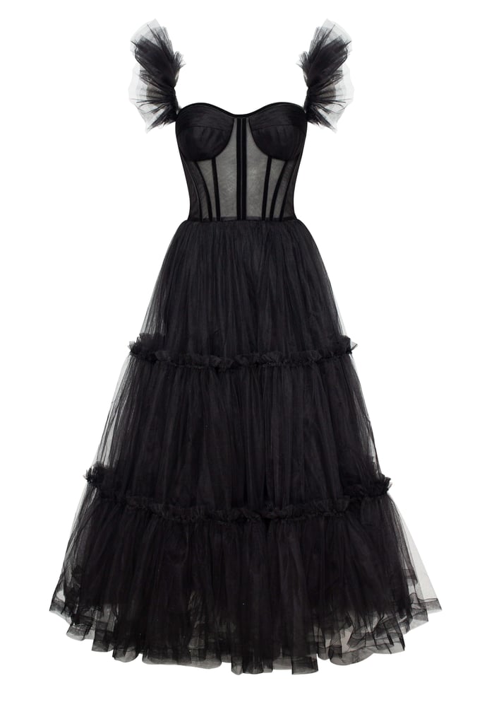 Milla Black Tulle Midi Dress