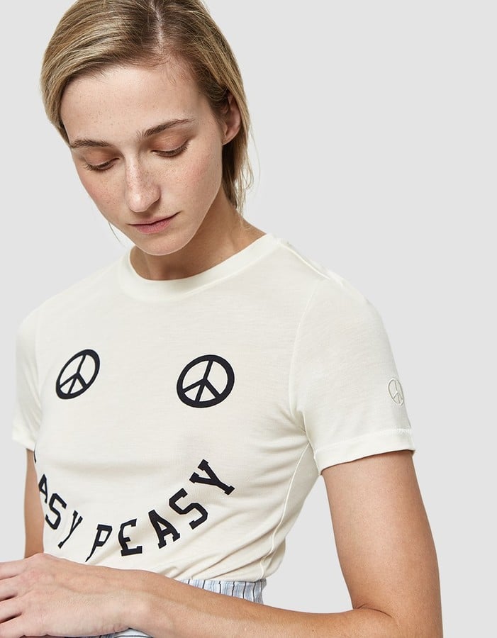 Ganni Linfield Lyocell T-Shirt With Easy Peasy