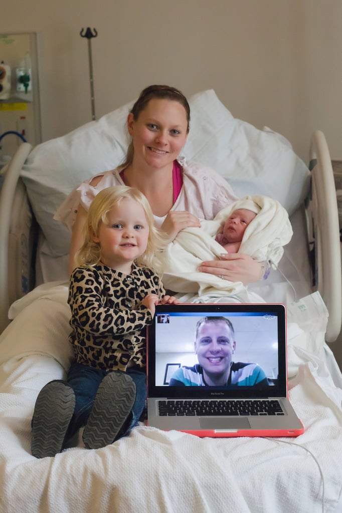 Photos of Military Birth Witnessed Over Skype