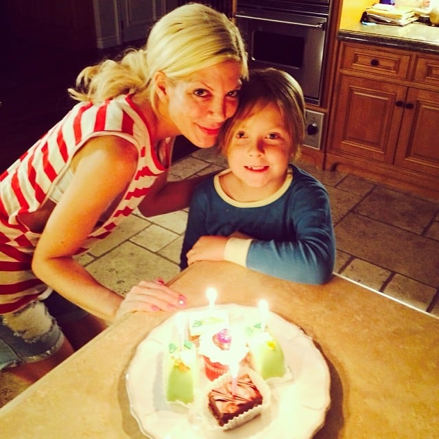 Tori Spelling had an early birthday celebration with her oldest child, Liam.
Source: Instagram user torianddean