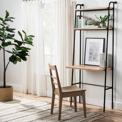 Hearth & Hand Wood & Wire Bookshelf with Desk