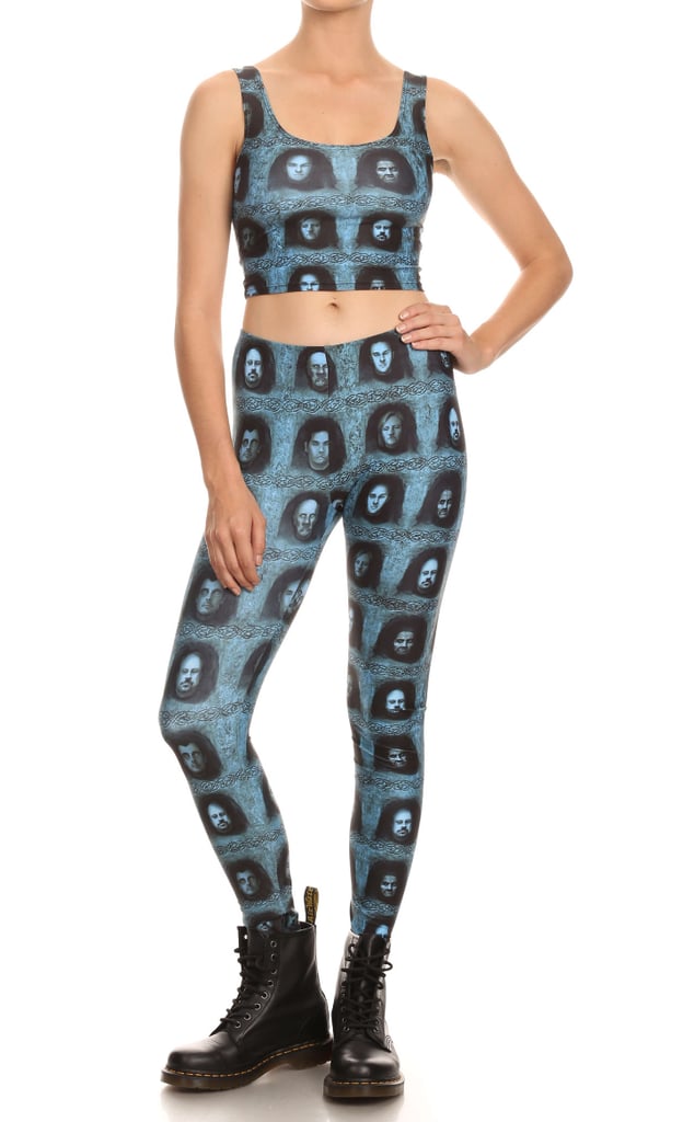 Mystery Faces Crop Top ($39) and Leggings ($78)