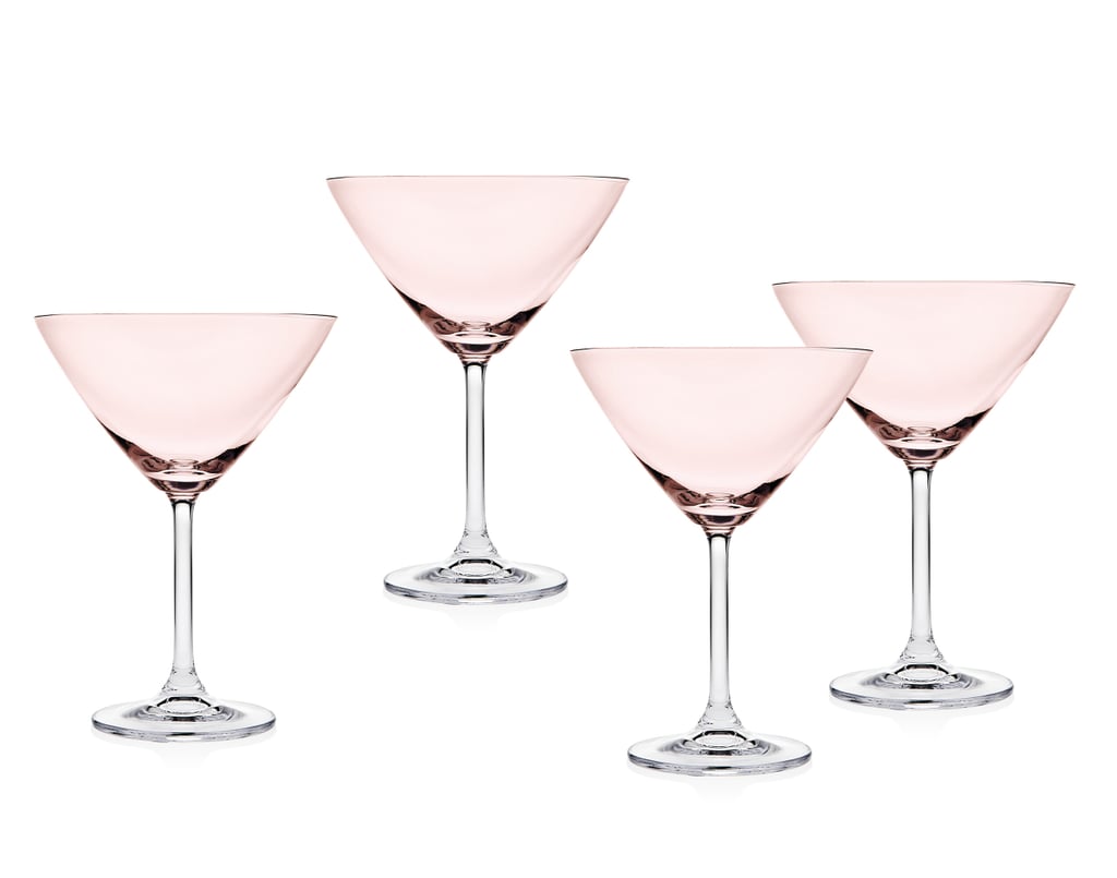 Godinger Silver Art Co. Meridian Blush Crystal Martini Glasses (Set of 4)