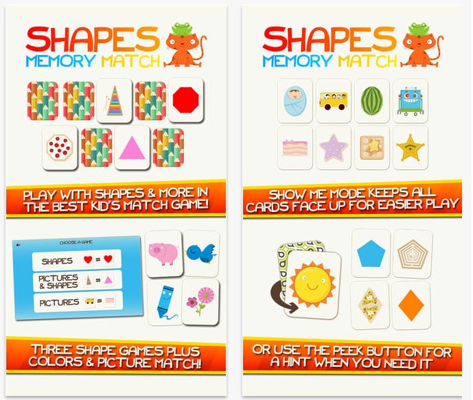 Shapes Memory Match