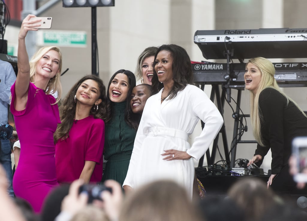 Michelle Obama White Dress October 2018