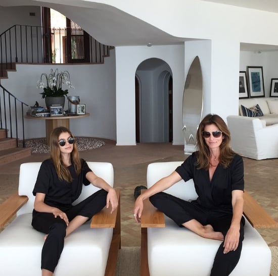 Cindy Crawford and Kaia Gerber in Black Coco Rocha Jumpsuits