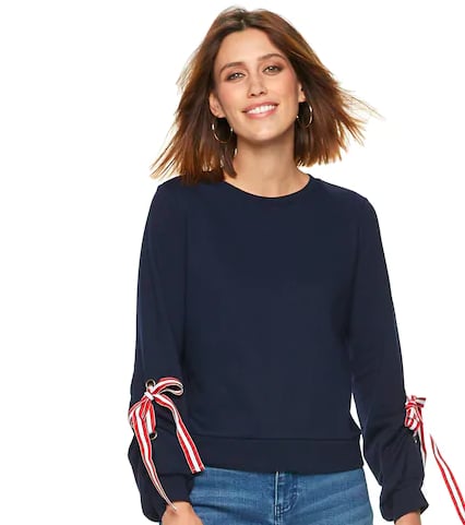 Tie-Sleeve Sweatshirt