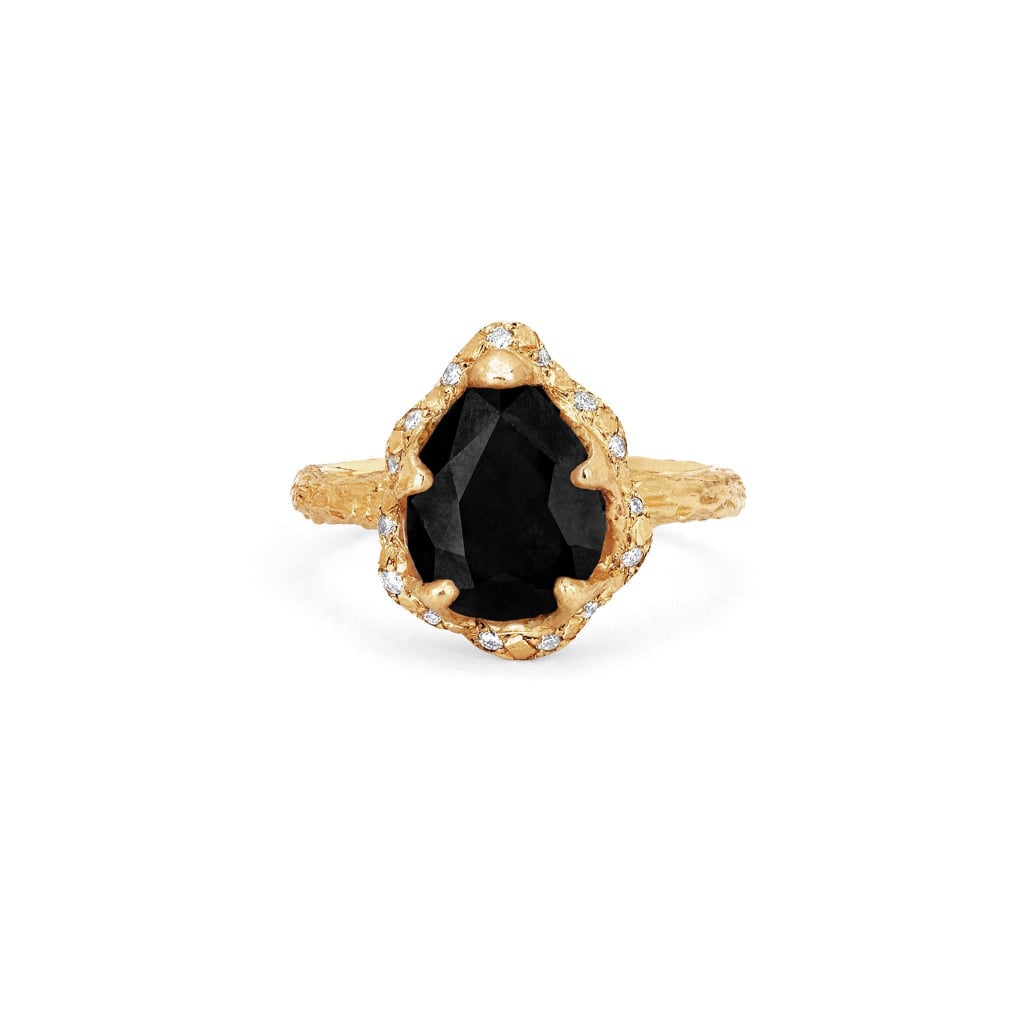 Logan Hollowell Baby Queen Water Drop Onyx Ring With Sprinkled Diamonds