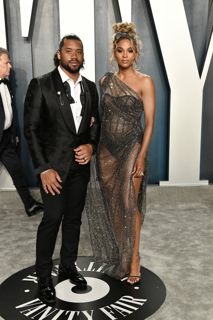 Ciara And Russell Wilson At The Vanity Fair Oscar Party Ciaras Ralph Russo Dress At