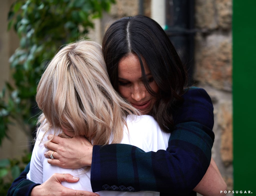 Meghan Markle Hugging Charity Worker in Edinburgh Feb. 2018