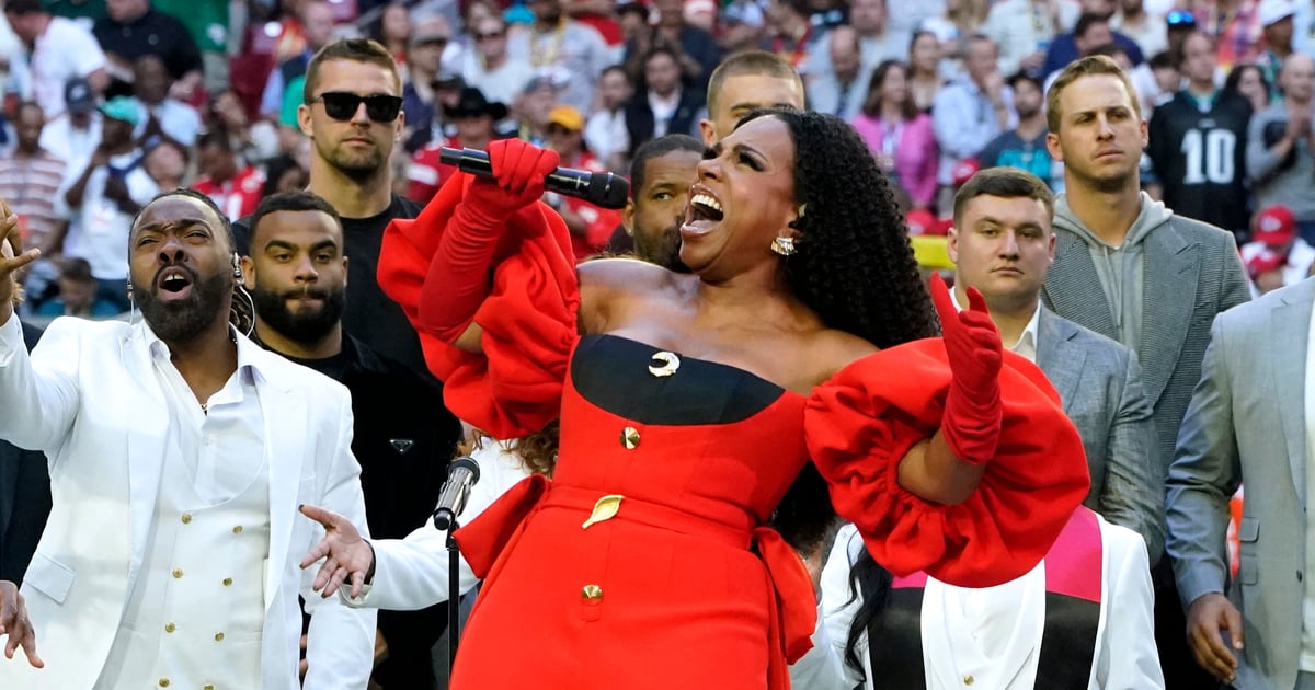 Sheryl Lee Ralph’s Red Pantsuit at Super Bowl 2023