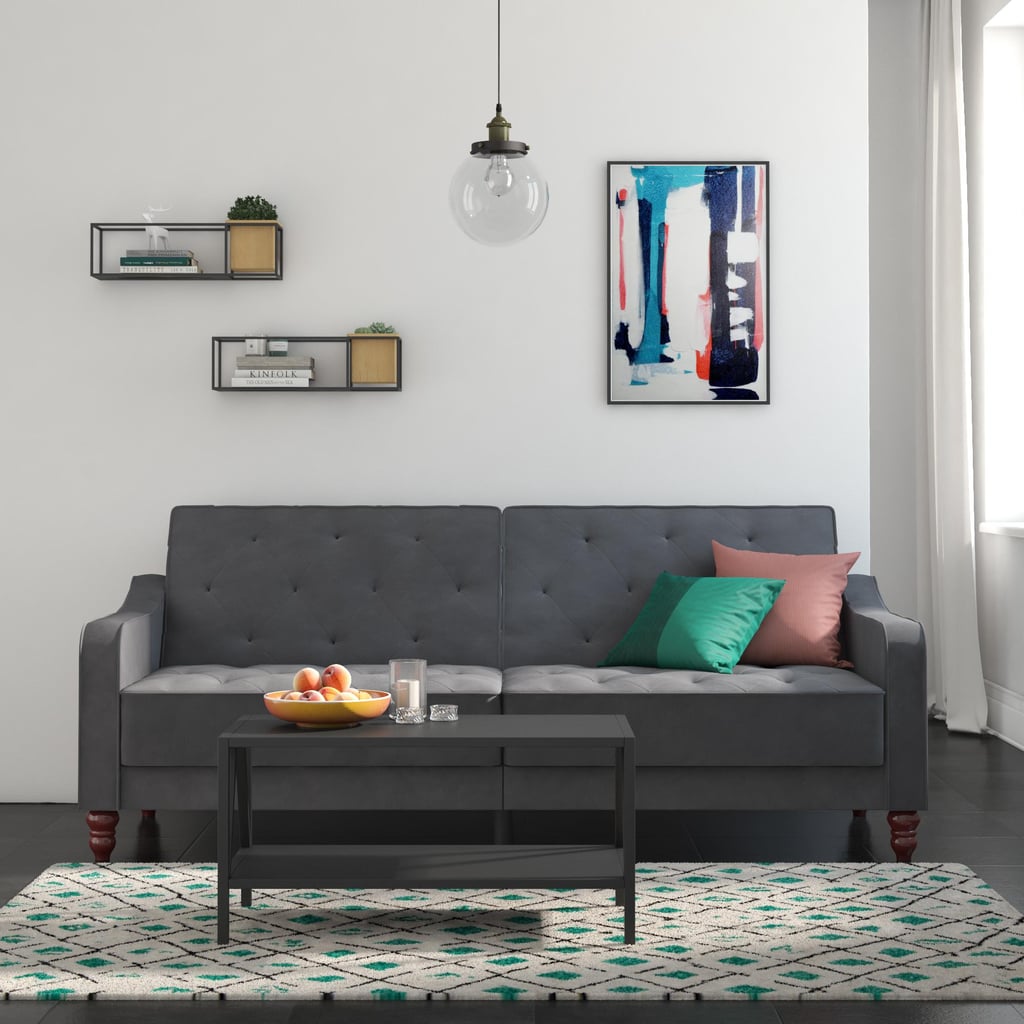 A Versatile Sofa: Novogratz Vintage Tufted Velvet Split Back Futon