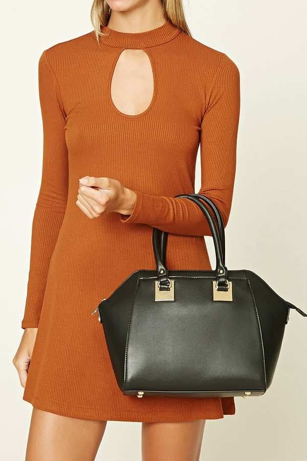Forever 21 Faux Leather Trapeze Satchel