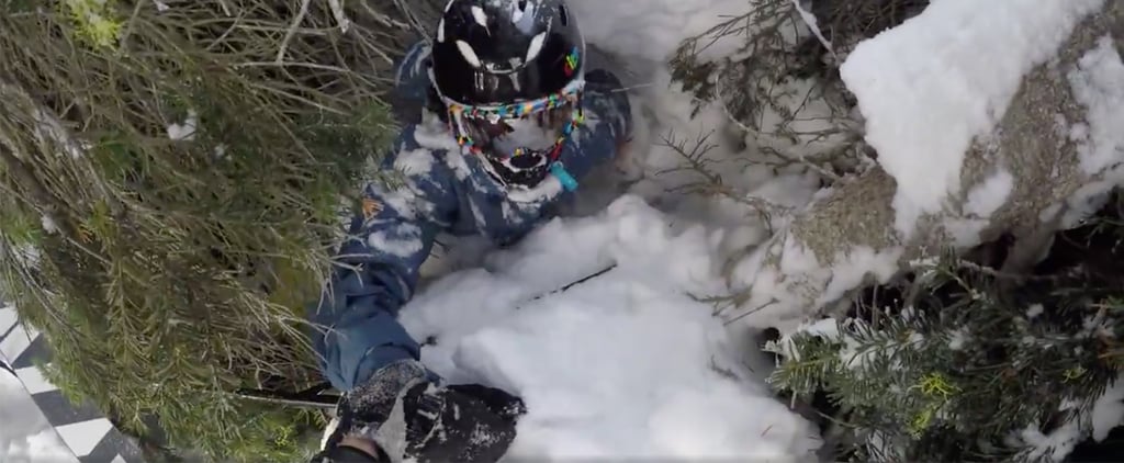 Dad Pulls Son Out of Tree Well While Skiing