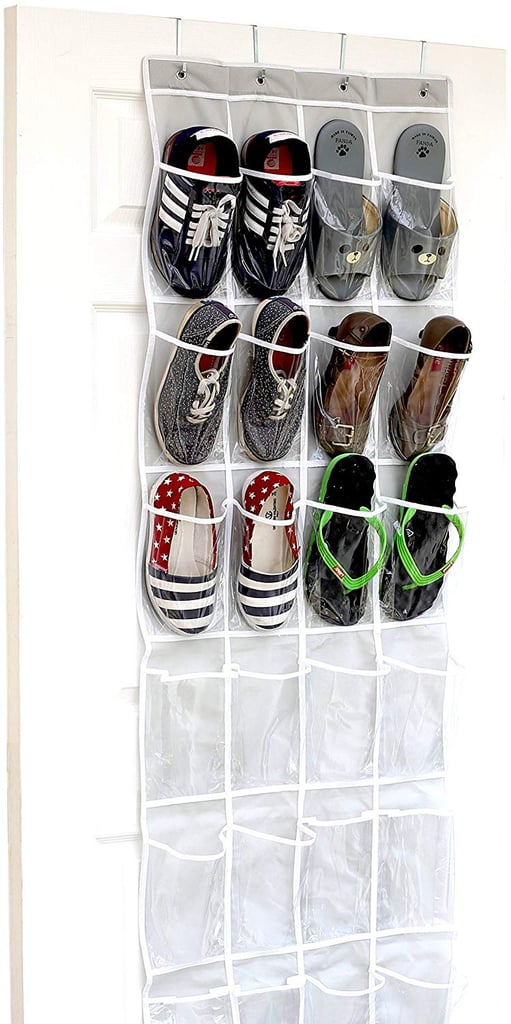 Simple Houseware Crystal Clear Over-the-Door Hanging Shoe Organiser